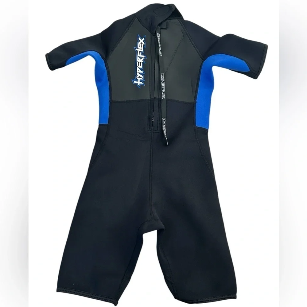 HYPERFLEX 2MM BACK ZIP WETSUIT, BLUE & BLACK, YOUTH SIZE 12
